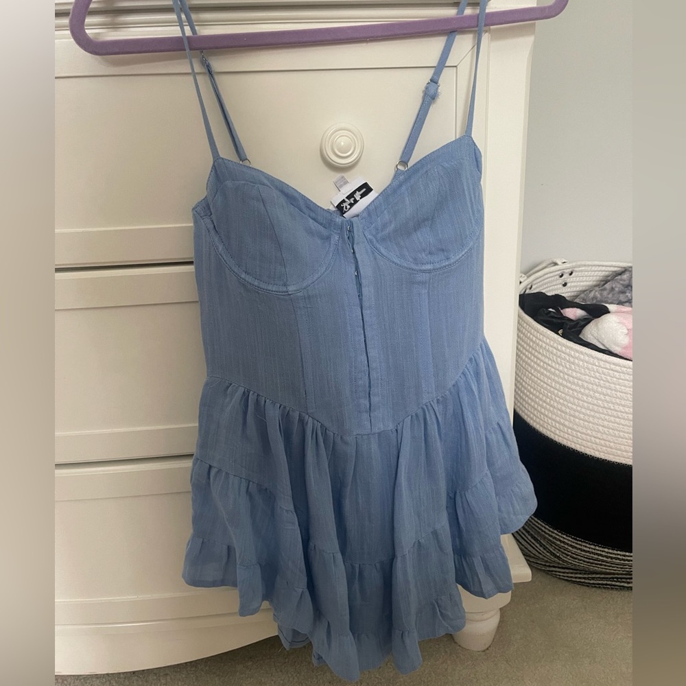 Blue summer mini dress